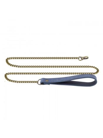 Blue bdsm leash LOVECRAFT, genuine leather, in gift wrapping