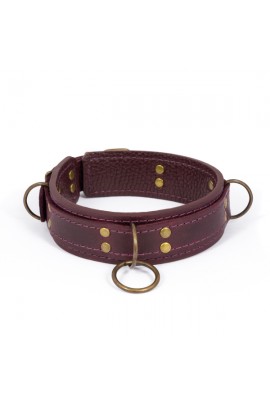 Премиум ошейник в подарочной упаковке LOVECRAFT размер M фиолетовый, натуральная кожа