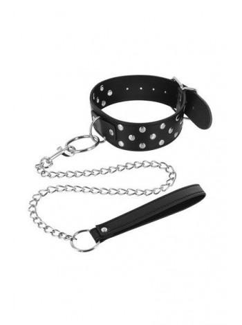 Нашийник з заклепками і повідцем Fetish Tentation Rivets and Leash