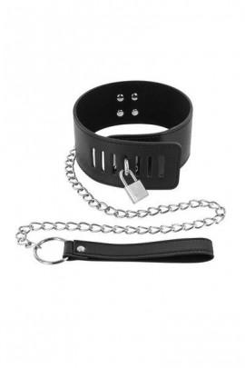 Ошейник на замке с поводком Fetish Tentation Padlock and Leash