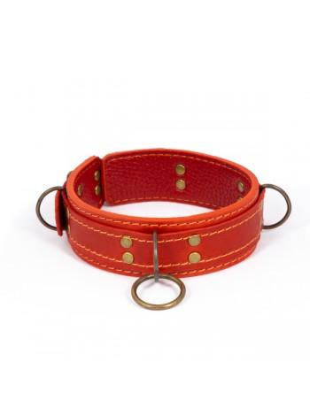 Premium Collar in Gift Packaging Lovecraft Red, Size S, Genuine Leather