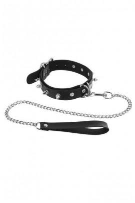 БДСМ ошейник с шипами и поводком Fetish Tentation Spikes and Leash