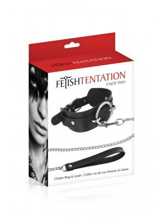 Collar with Ring and Leash Fetish Tentation Ring and Leash