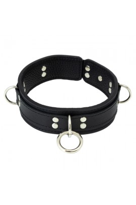 Преміум нашийник з натуральної шкіри LOVECRAFT розмір S чорний, в подарунковій упаковці