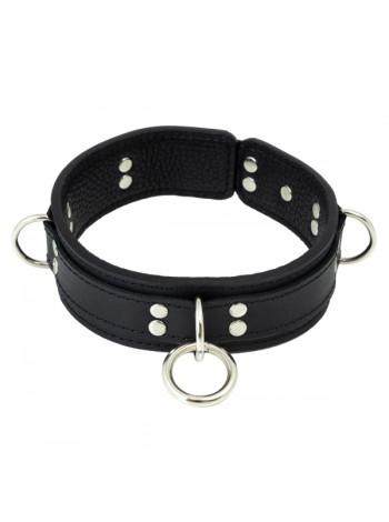 Premium Collar Genuine Leather Lovecraft Size S Black, in Gift Packaging