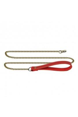 Leather bdsm leash Lovecraft red, in gift wrapping