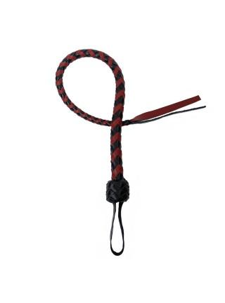 Батіг гнучкий Снейк, натуральна шкіра, колір чорно-червоний, довжина - 80 см