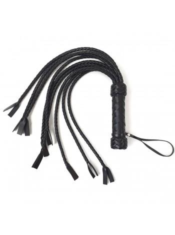 Flogger Cat, 9 braided tails x 50 cm, black