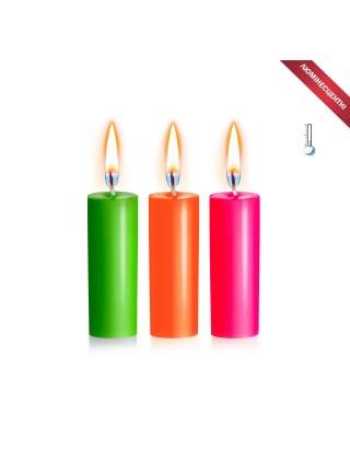 A set of wax candles Art of Sex size S 10 cm (3 pcs), low temperature, luminescent