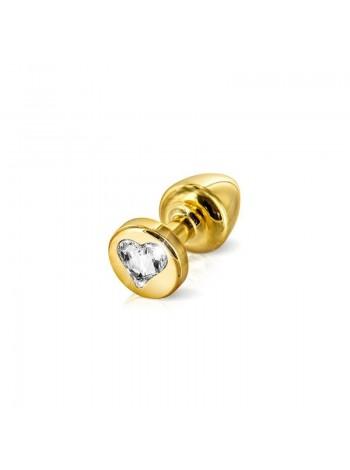 Golden Color Cork with Swarovski Diogol Anni R Heart Gold 25mm Crystal