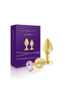 Набор анальных пробок с кристаллом RIANNE S - Booty Plug Luxury Set, диаметр 3, 3.5см