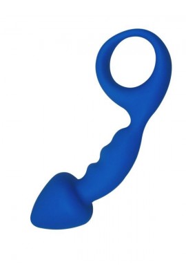 Анальная пробка с кольцом Adrien Lastic Budy Blue, диаметр 2,5см