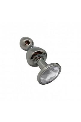 Анальная пробка Wooomy Lollypop Double Ball Metal Plug M