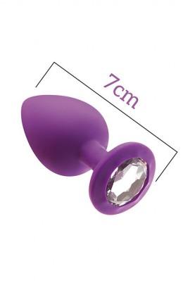 Анальная пробка с кристаллом MAI Attraction Toys №47 Purple, 7х2,5см