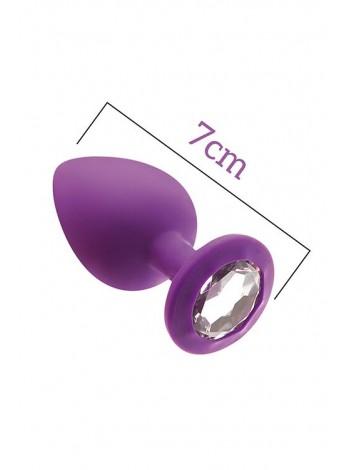 Анальная пробка с кристаллом MAI Attraction Toys №47 Purple, 7х2,5см