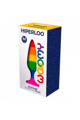 Анальна пробка Wooomy Hiperloo Silicone Rainbow Plug M