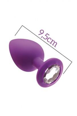 Анальная пробка с кристаллом MAI Attraction Toys №49 Purple, 9,5х4см