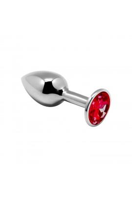 Металлическая анальная пробка с кристаллом Alive Mini Metal Butt Plug Red M