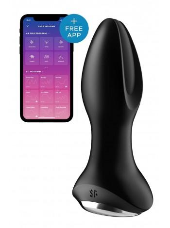Anal Smart Vibro Proting with Pearl Massage Satisfyer Rotator Plug 2+ Black