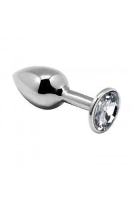 Metal butt plug with crystal Alive Mini Metal Butt Plug White L