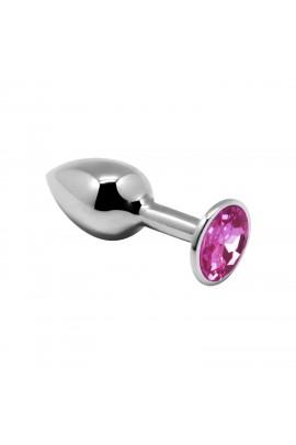 Metal anal tube with a crystal Alive Mini Metal Butt Plug Pink M