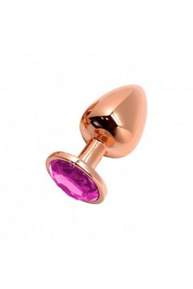 Butt plug Wooomy Tralalo Rose Gold Metal Plug MAGENTA M