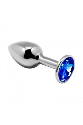 Металлическая анальная пробка с кристаллом Alive Mini Metal Butt Plug Blue L