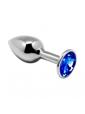 Металлическая анальная пробка с кристаллом Alive Mini Metal Butt Plug Blue L