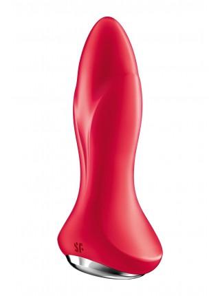 Anal Smart Vibro Plug with Pearl Massage Satisfyer Rotator Plug 1+ Red