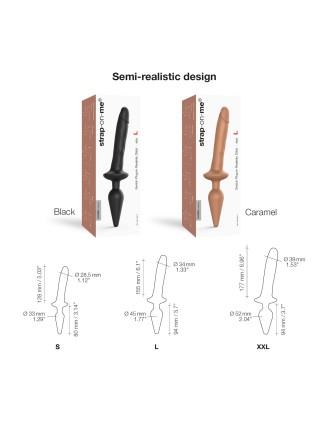 Анальна пробка з дилдо 2в1 Strap-On-Me SWITCH PLUG-IN REALISTIC DILDO Black L, діаметр 4,5/3,4 см