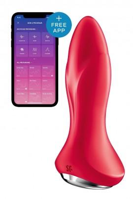 Anal Smart Vibro Plug with Pearl Massage Satisfyer Rotator Plug 1+ Red