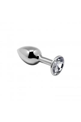 Metal anal plug with a crystal Alive Mini Metal Butt Plug White S