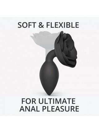 Silicone anal plug Love To Love OPEN ROSES L SIZE - BLACK ONYX