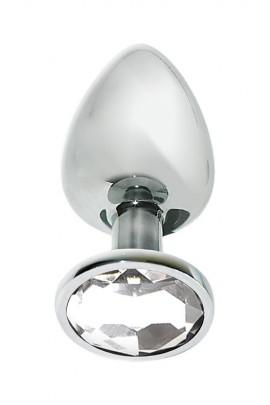 Металлическая анальная пробка с кристаллом MAI Attraction Toys №73, 8х3см