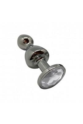 Анальная пробка Wooomy Lollypop Double Ball Metal Plug L