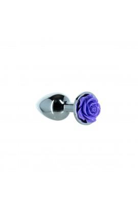 Metal Anal tube Lux Active with a rose - Rose Anal Plug - Purple, Vibrokul as a Gift