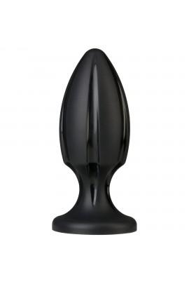 Анальный плаг с каналами для смазки Doc Johnson Platinum Premium Silicone - The Rocket - Black