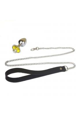 Металлическая анальная пробка Art of Sex Metal Anal Plug with Leash size L с поводком