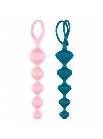 Набір анальних бус Satisfyer Beads Colored, діаметр 3,3см і 3,5 см