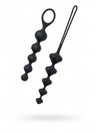 Set of anal beads Satisfyer Beads Black, diameter 3,3sm and 3.5cm