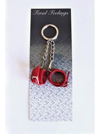 Брелок Наручники с пряжкой Красный