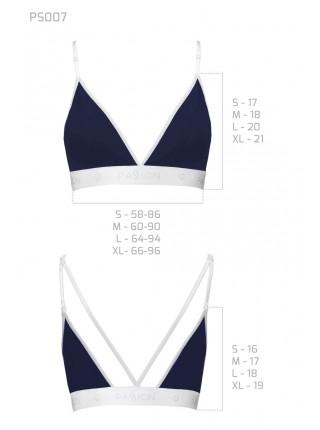 Sports top with double shoulder straps Passion PS007 TOP navy blue, size L