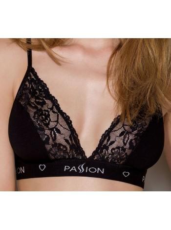 Еластичний топ із мереживом Passion PS001 TOP black, size S