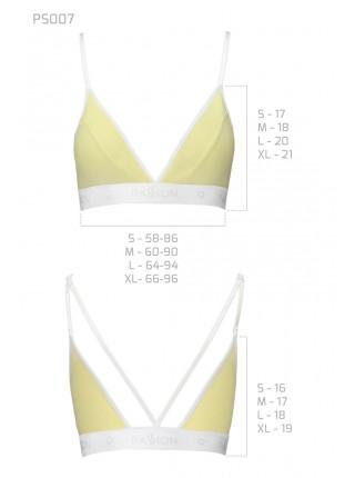Sports top with double straps Passion PS007 TOP yellow, size XL