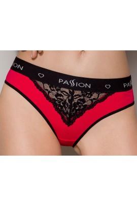 Panties with wide elastic and lace Passion PS001 PANTIES red / black, size M