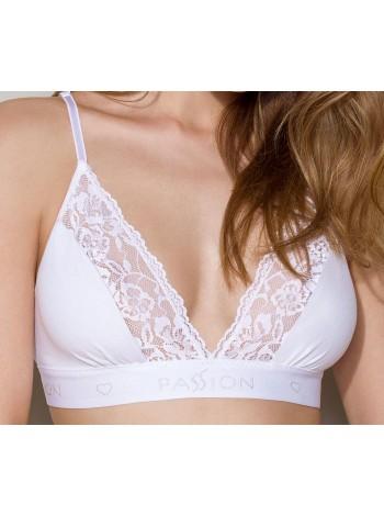 Эластичный топ с кружевом Passion PS001 TOP white, size S