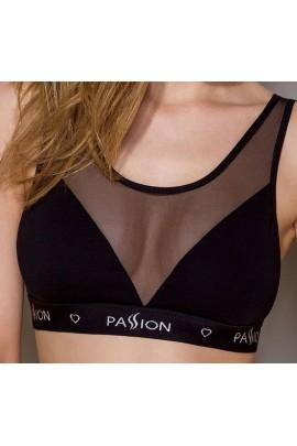 Top with a transparent insert Passion PS002 TOP black, size L