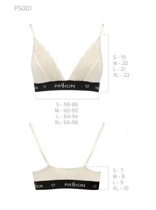 Elastic top with lace Passion PS001 TOP ecru, size L