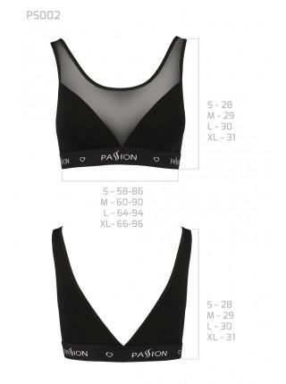 Top with a transparent insert Passion PS002 TOP black, size M