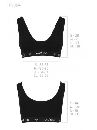 Sports top with wide elastic band Passion PS004 TOP black, size S